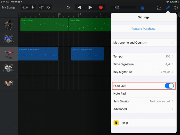 Fade in and Fade Out in Garageband- How to Add to Song - Techilife