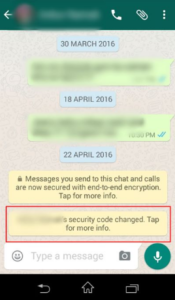 security code changed tap for more info