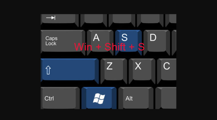 windows snip tool keyboard shortcut