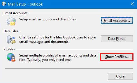 how to completely remove outlook 2016 profile